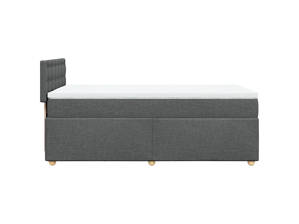 Boxspringbett mit Matratze Dunkelgrau 100x200 cm Stoff