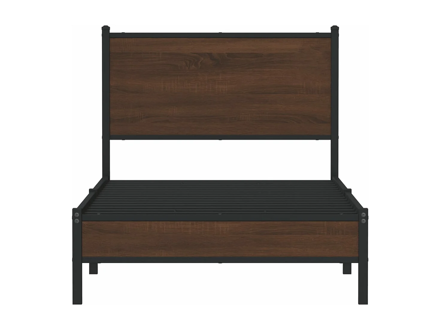 Cadre de lit en métal sans matelas chêne marron 90x190 cm