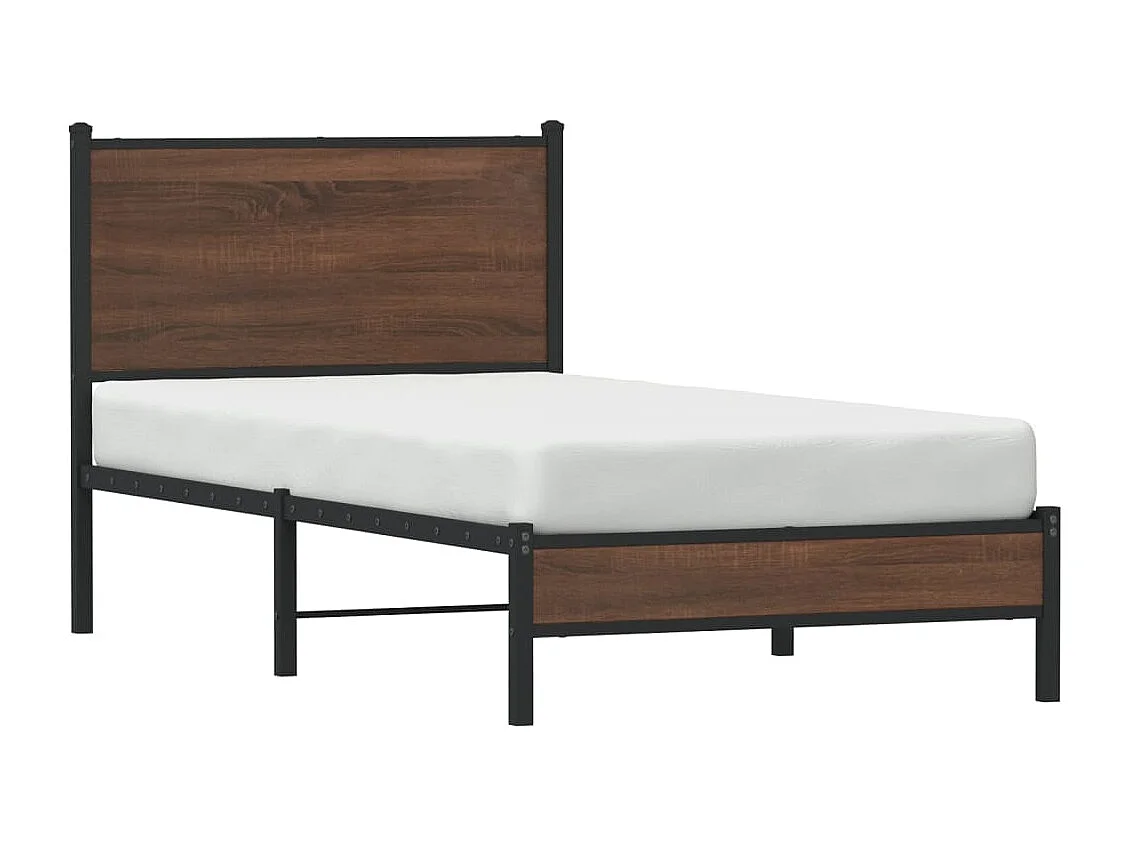 Giroletto senza Materasso in Metallo Rovere Marrone 90x190 cm