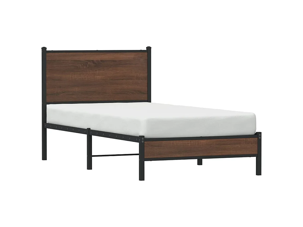 Giroletto senza Materasso in Metallo Rovere Marrone 90x190 cm