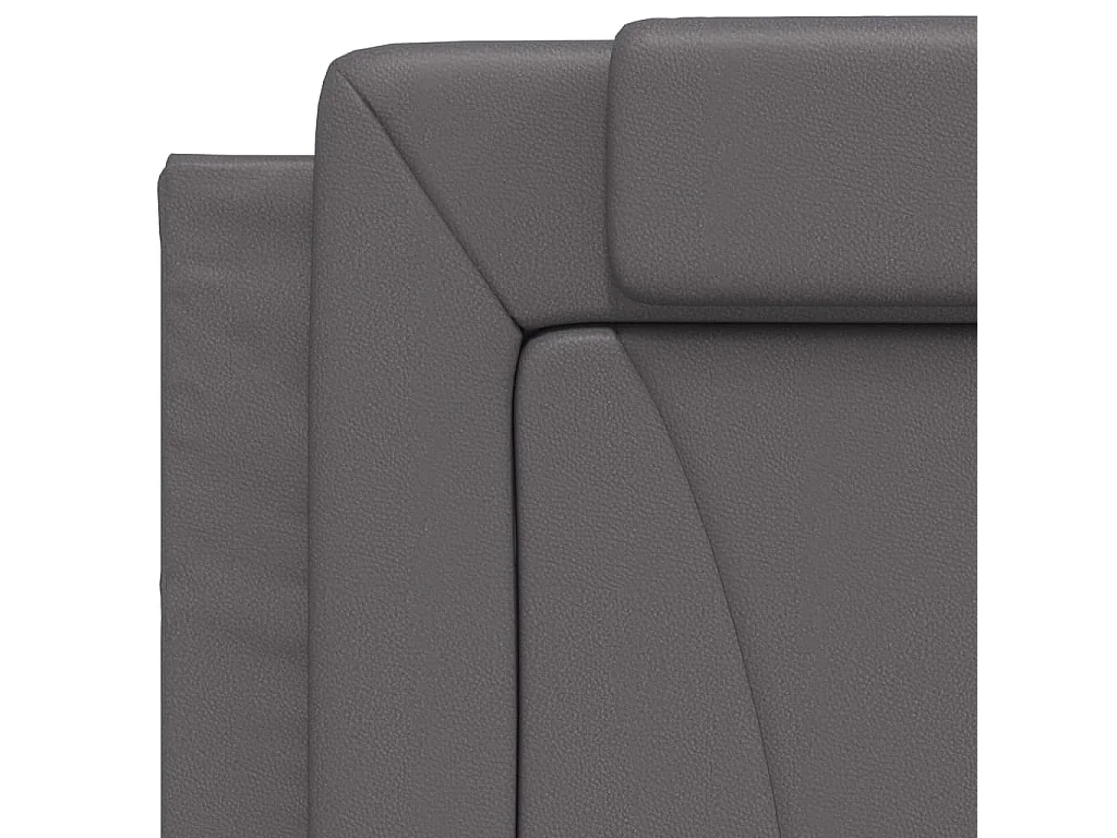 Lit Viana avec matelas gris 90x200 cm similicuir