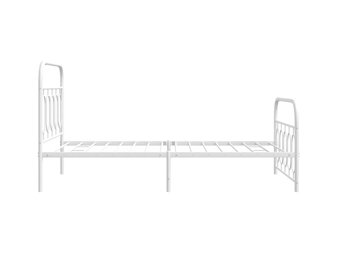 Estructura cama sin colchón con estribo metal blanco 100x190 cm