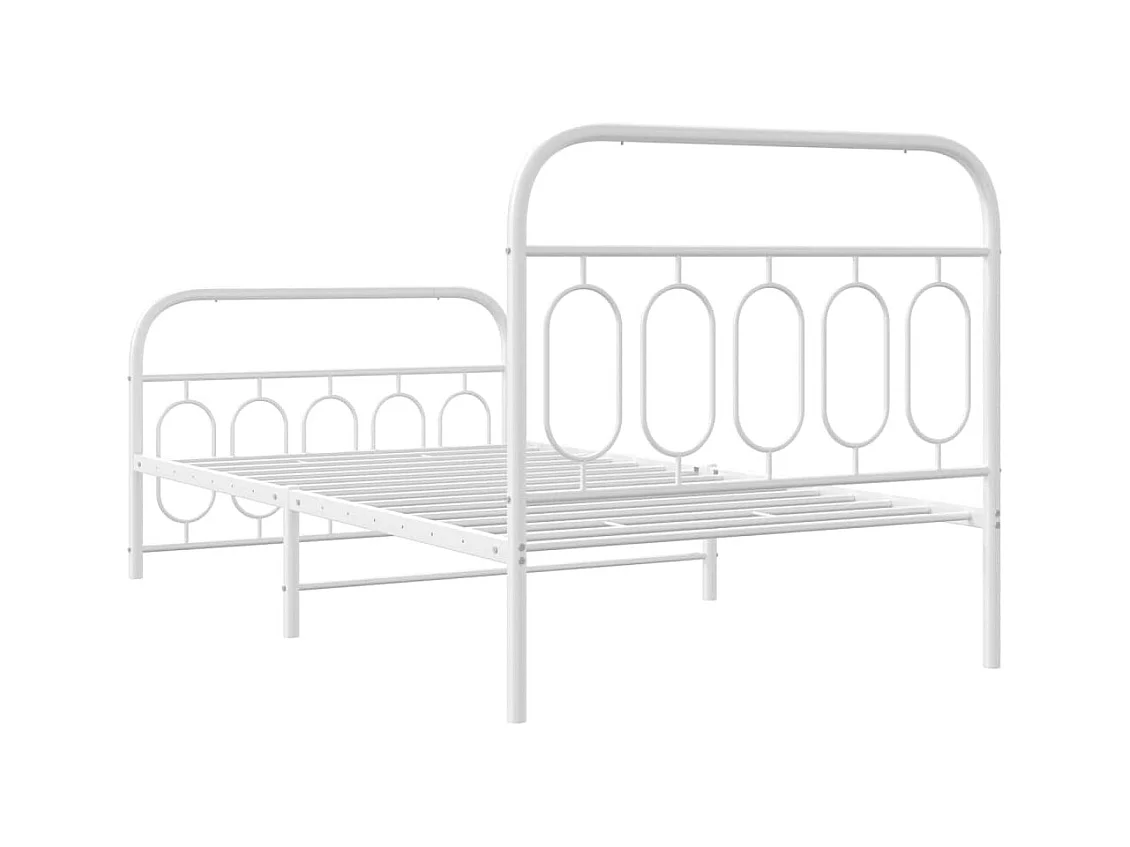 Estructura cama sin colchón con estribo metal blanco 100x190 cm