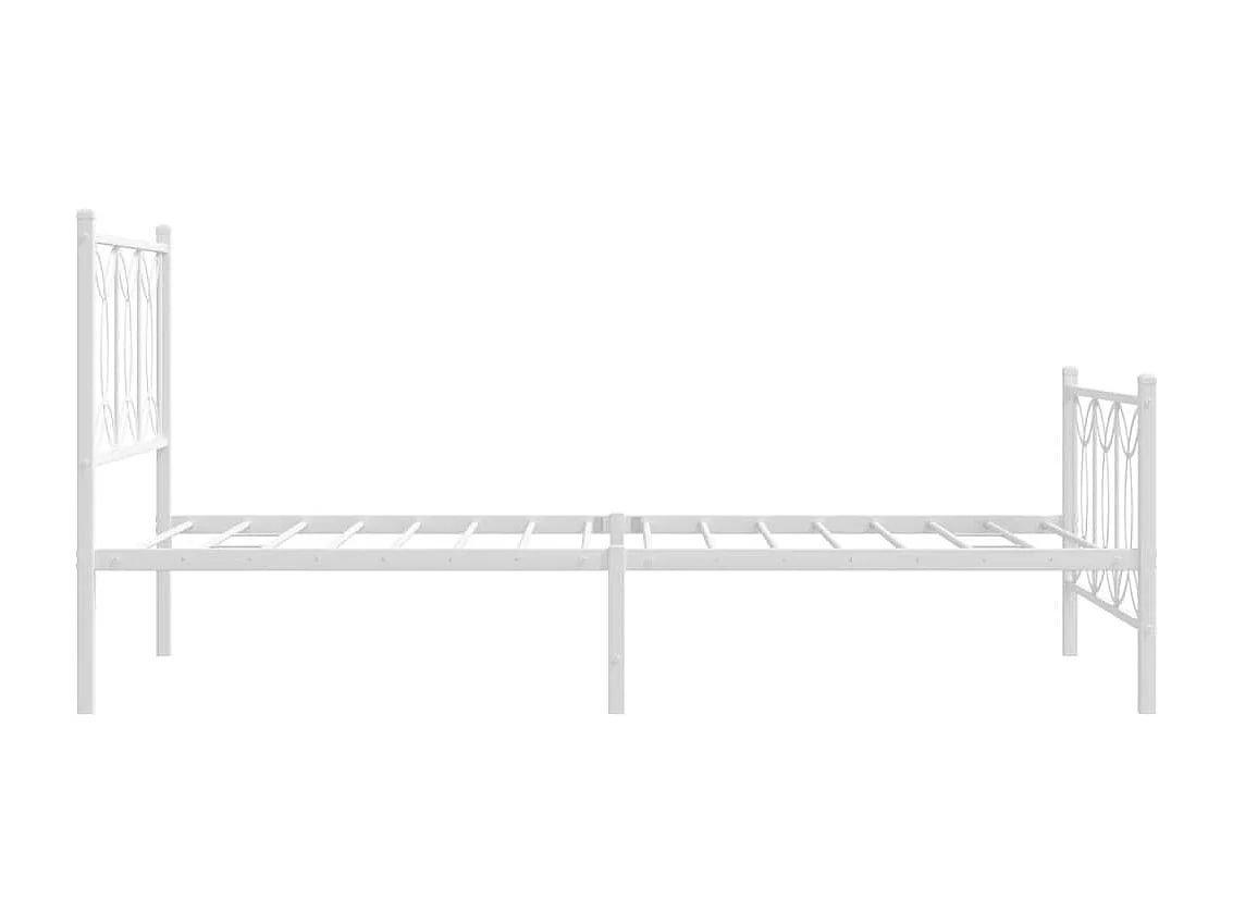 Bedframe met hoofd- en voeteneinde metaal wit 100x190 cm