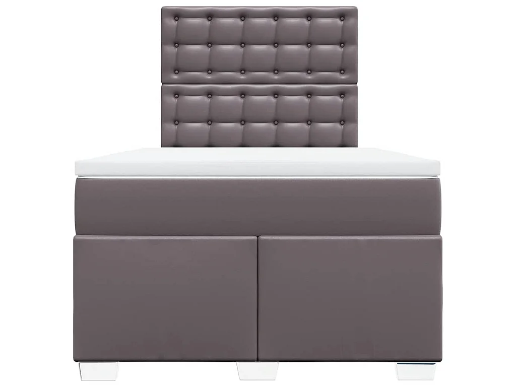 Boxspring met matras kunstleer grijs 120x200 cm