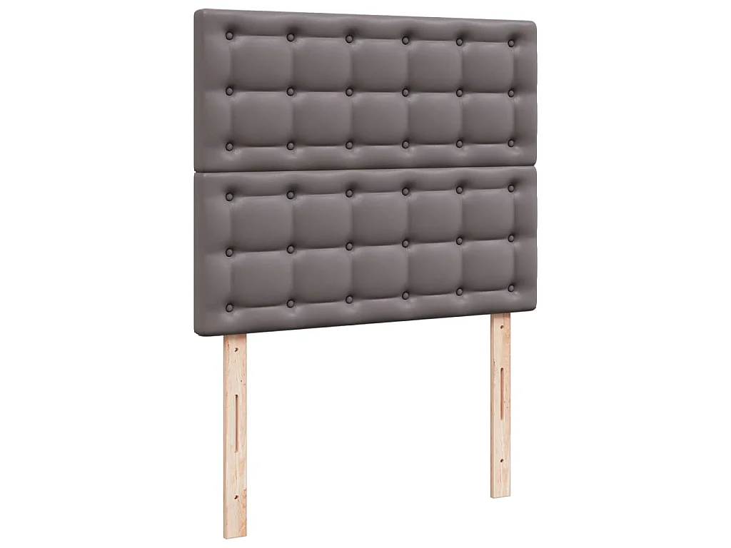 Boxspring met matras kunstleer grijs 120x200 cm