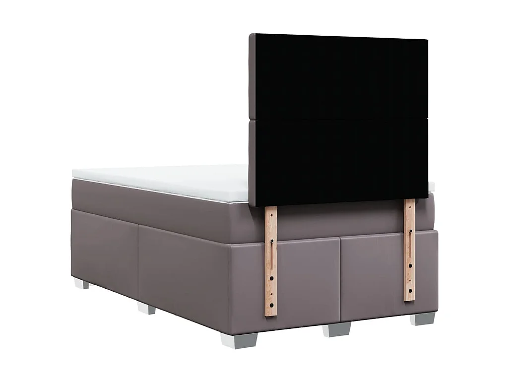Boxspring met matras kunstleer grijs 120x200 cm