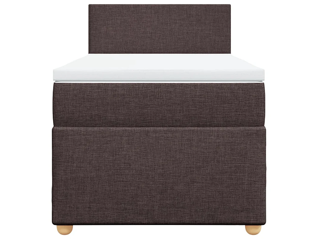 Cama com molas/colchão 80x200 cm tecido castanho-escuro