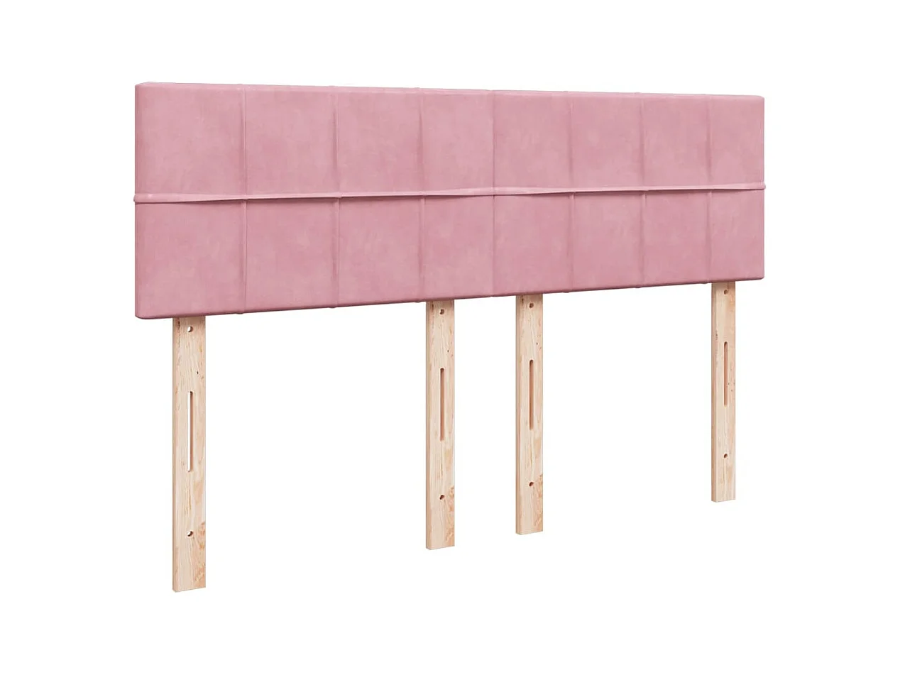 Boxspring met matras fluweel roze 140x200 cm