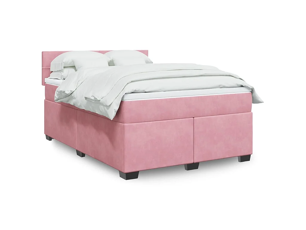 Sommier à lattes de lit avec matelas Rose 140x200 cm Velours