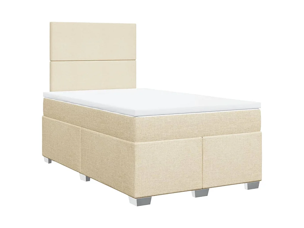 Boxspringbett mit Matratze Creme 120x190 cm Stoff