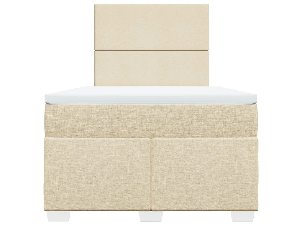 Boxspringbett mit Matratze Creme 120x190 cm Stoff