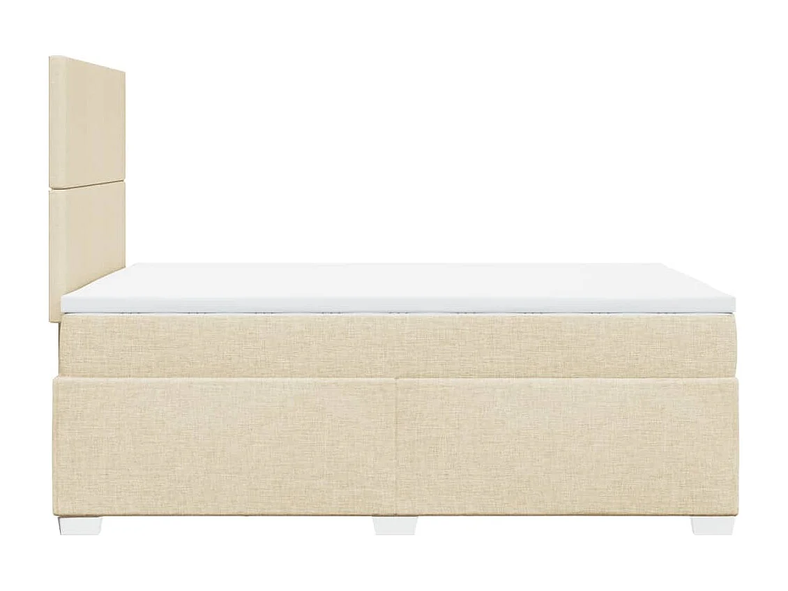 Boxspringbett mit Matratze Creme 120x190 cm Stoff