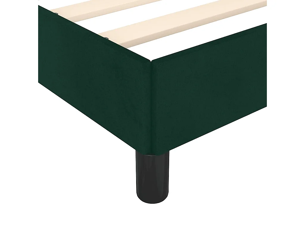 Cadre de lit sans matelas vert foncé velours