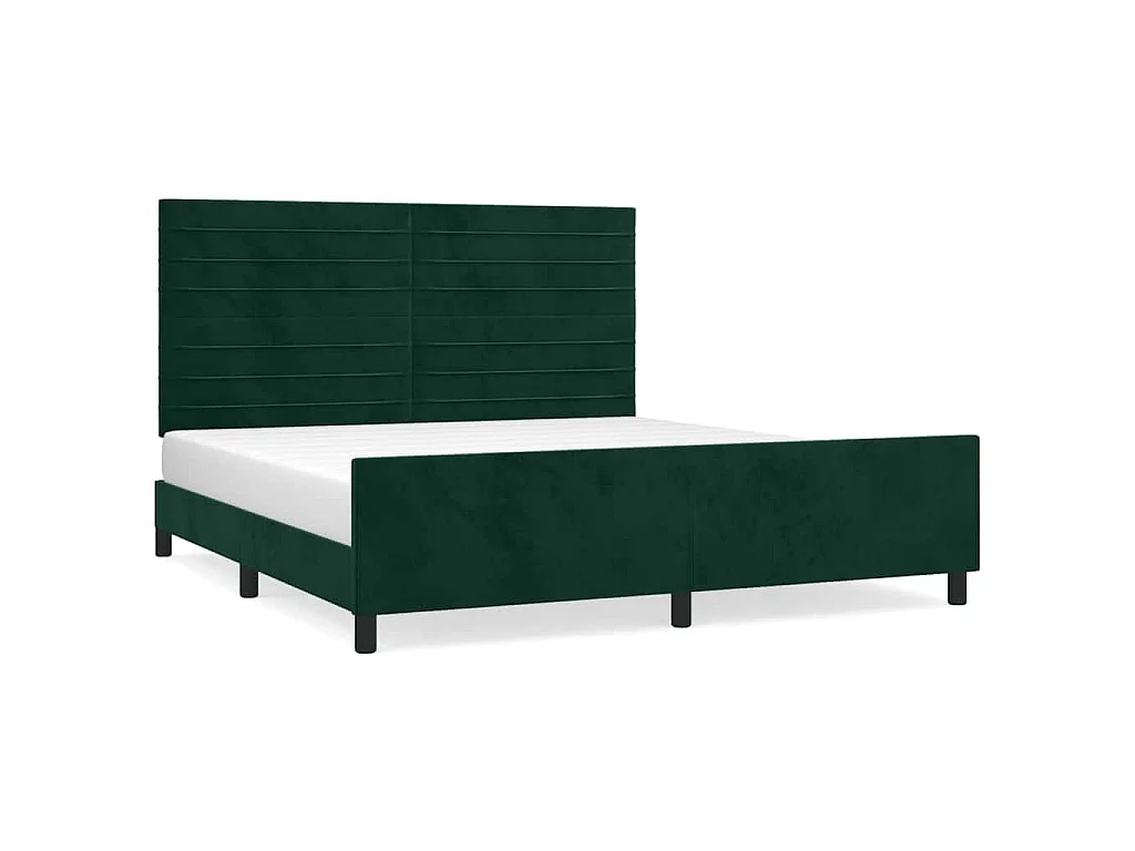 Bedframe met hoofdeinde fluweel donkergroen 180x200 cm