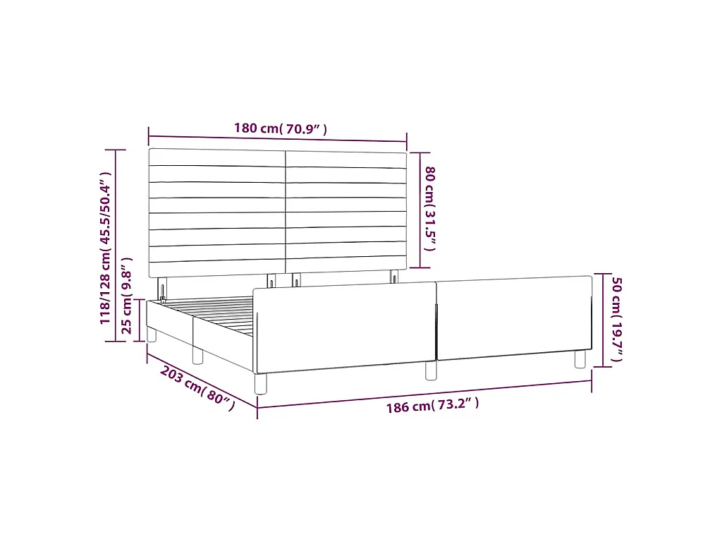 Bedframe met hoofdeinde fluweel donkergroen 180x200 cm