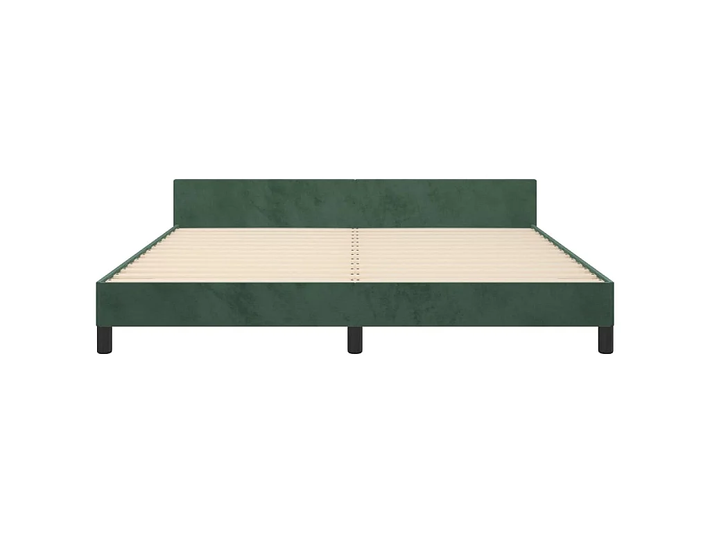 Bedframe met hoofdeinde fluweel donkergroen 180x200 cm