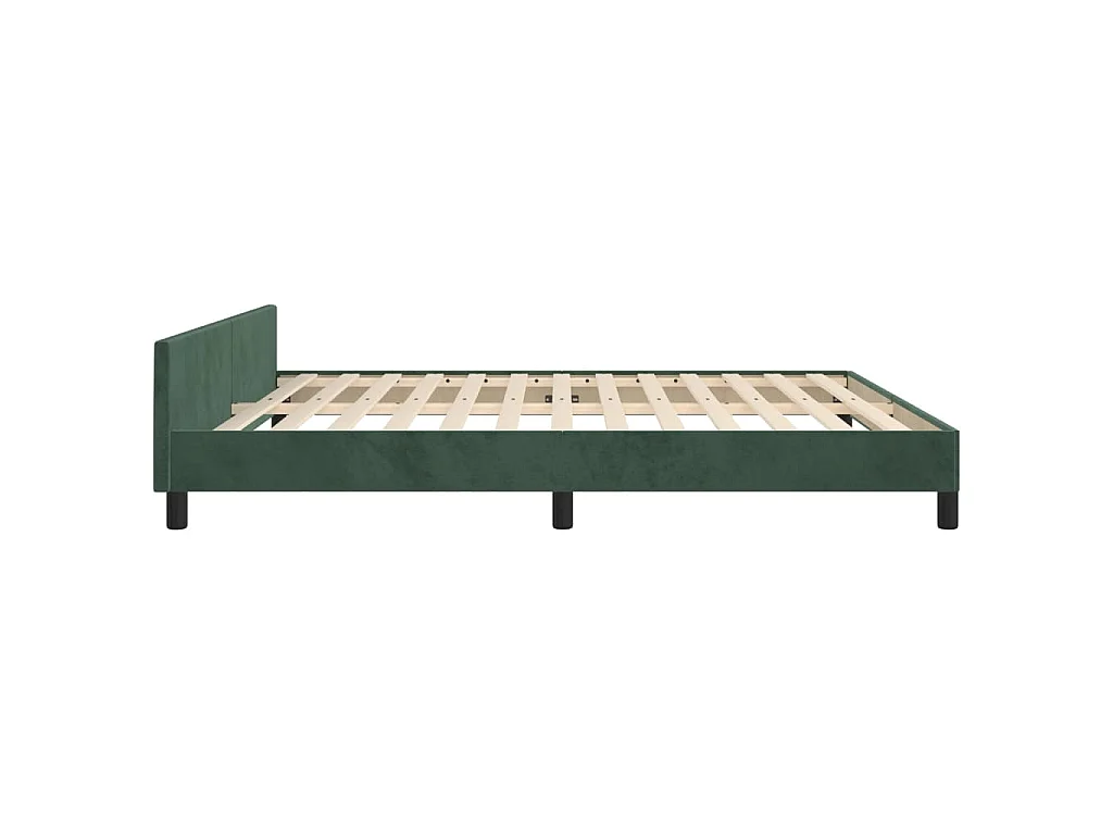 Bedframe met hoofdeinde fluweel donkergroen 180x200 cm
