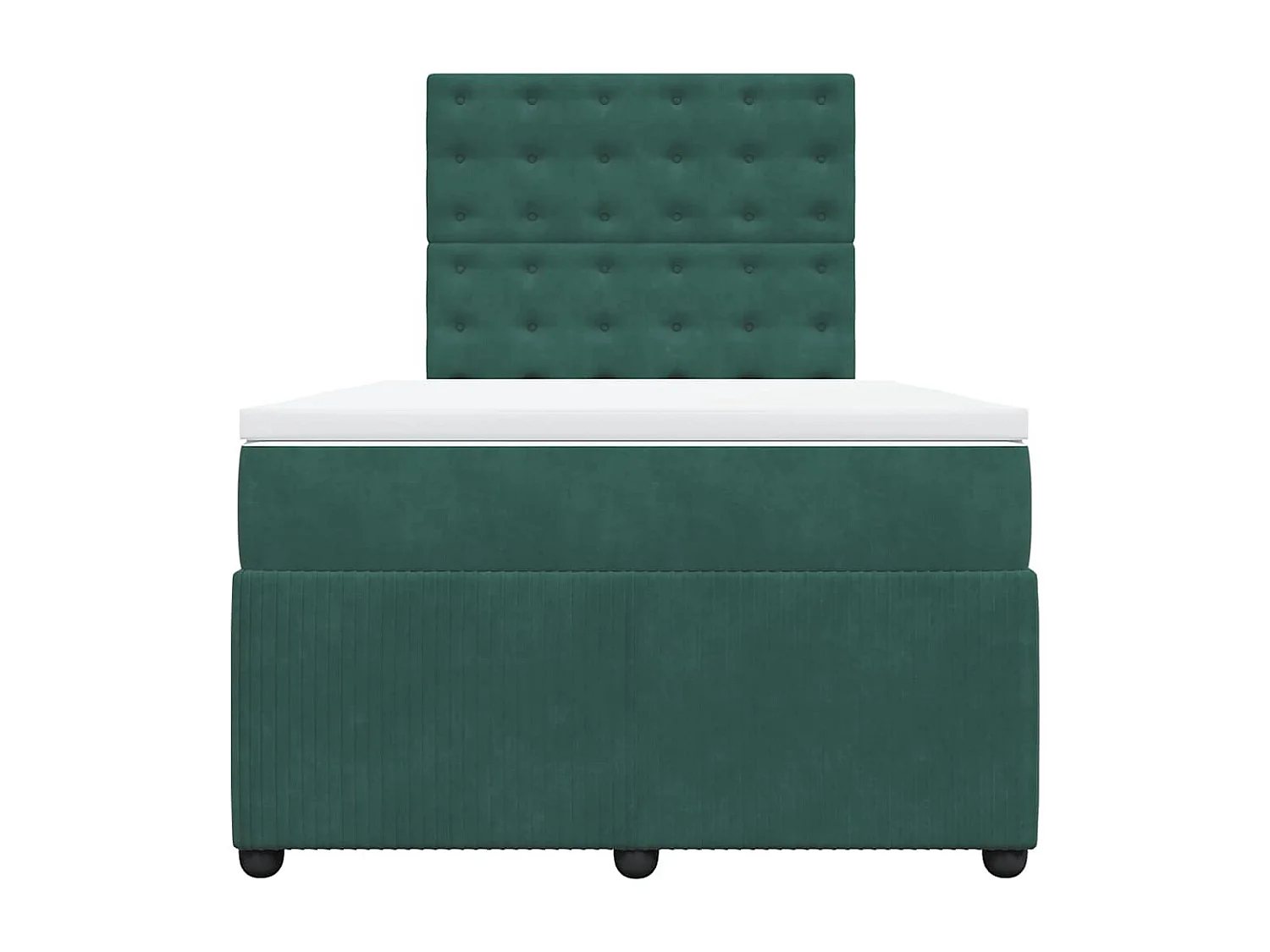 Sommier à lattes de lit et matelas Vert foncé 120x200cm Velours