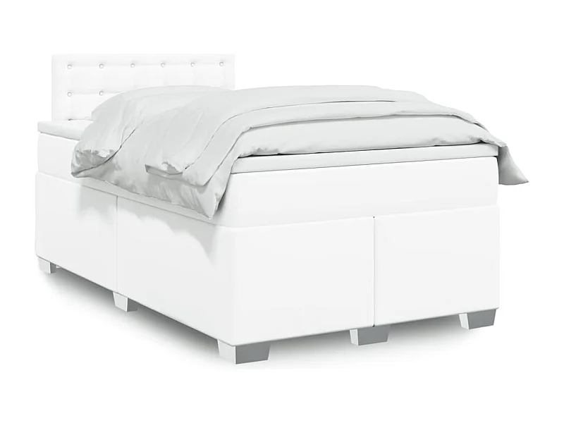 Boxspring met matras kunstleer wit 120x190 cm