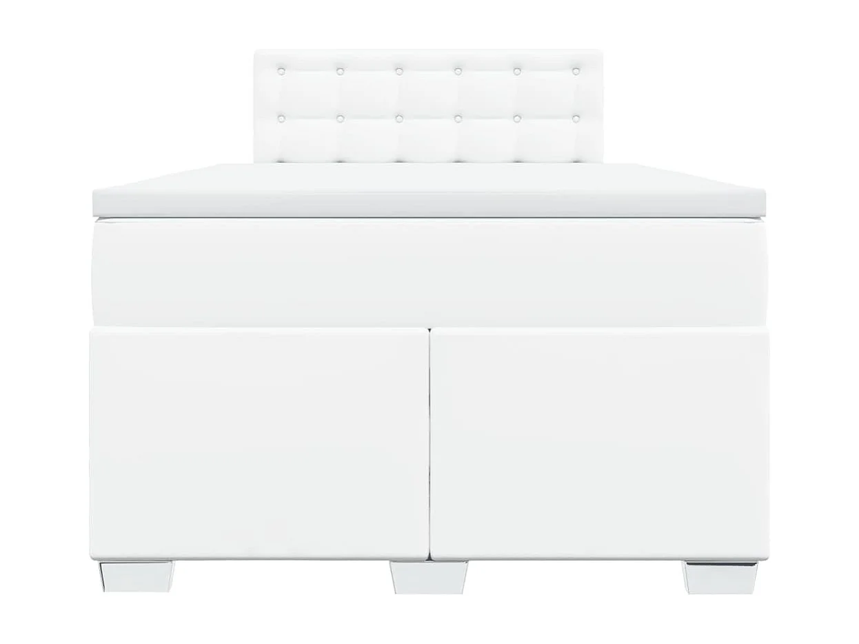 Boxspring met matras kunstleer wit 120x190 cm