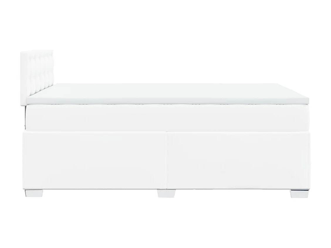 Boxspring met matras kunstleer wit 120x190 cm