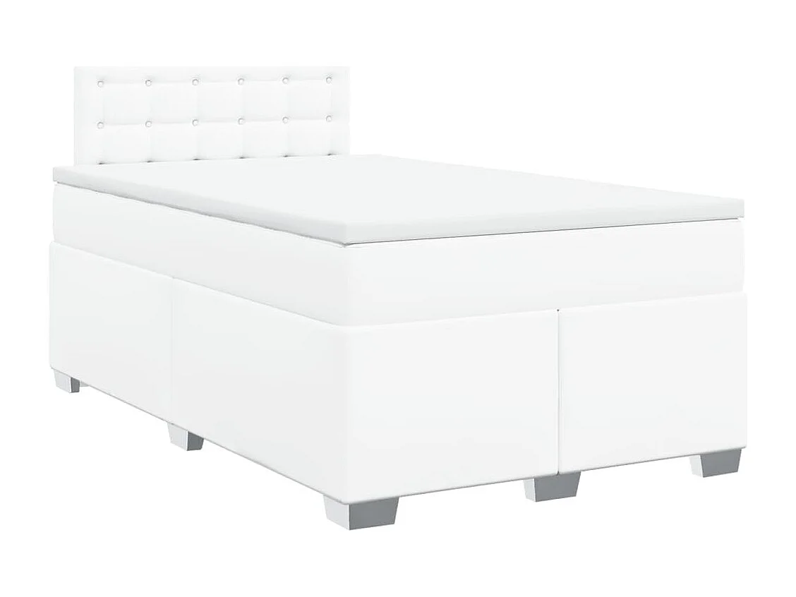 Giroletto a Molle con Materasso Bianco 120x190 cm in Similpelle