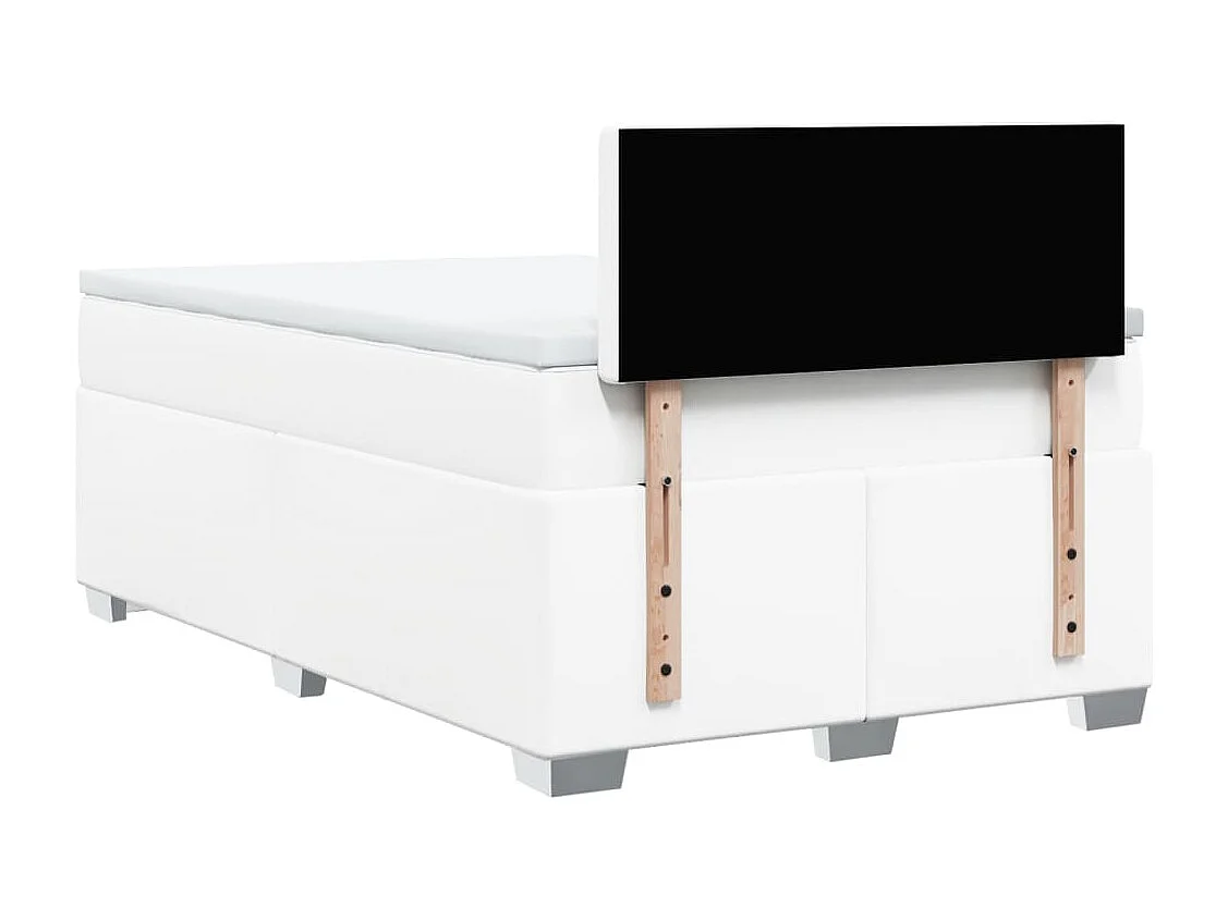 Giroletto a Molle con Materasso Bianco 120x190 cm in Similpelle