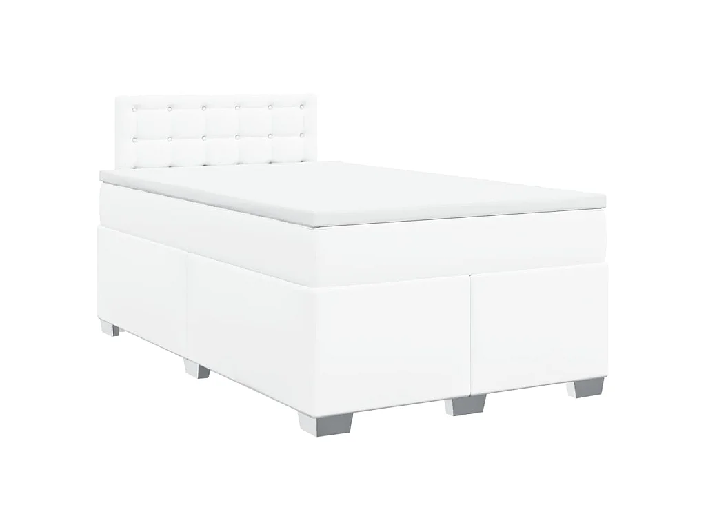 Boxspring met matras kunstleer wit 120x190 cm