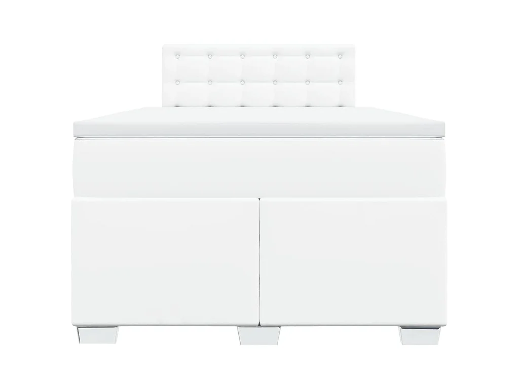 Boxspring met matras kunstleer wit 120x190 cm