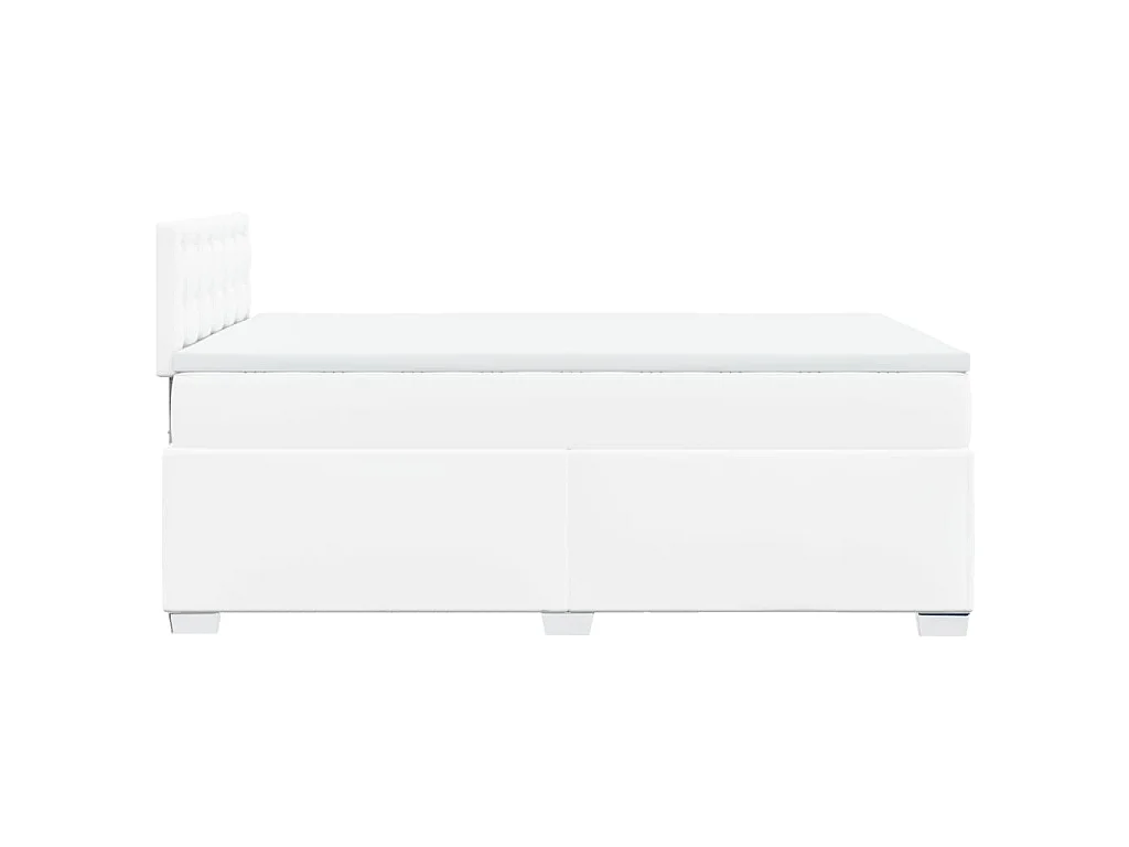 Boxspring met matras kunstleer wit 120x190 cm