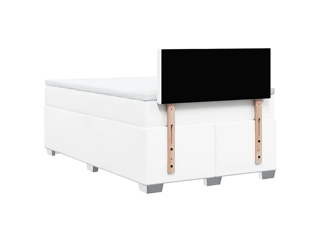 Boxspring met matras kunstleer wit 120x190 cm