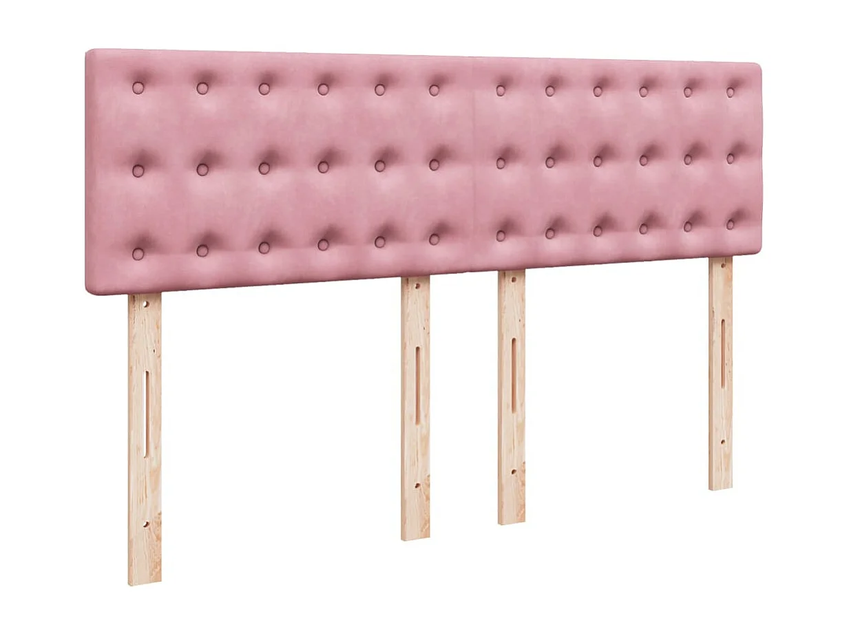 Cama box spring con colchón terciopelo rosa 140x200 cm
