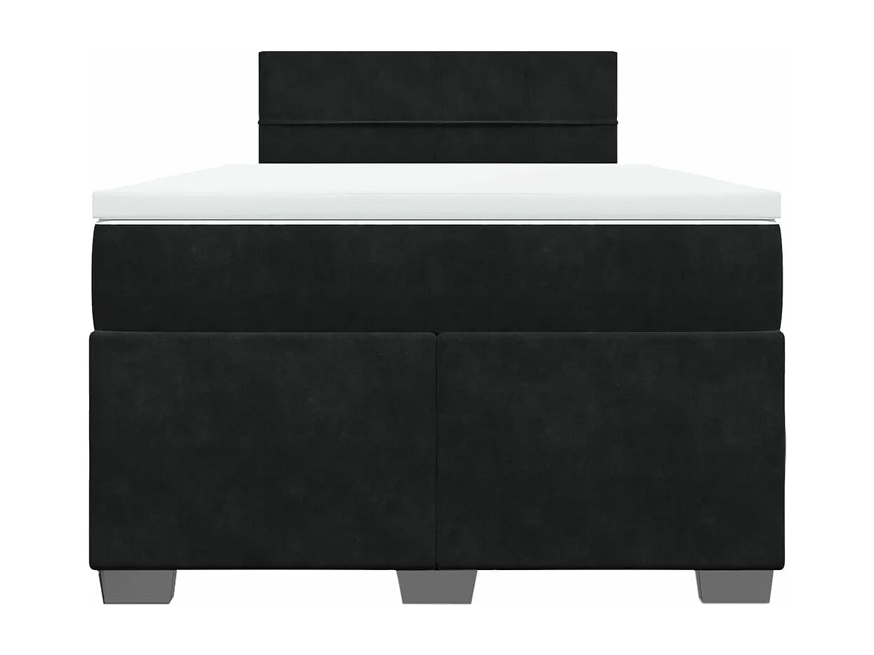 Boxspring met matras fluweel zwart 120x200 cm
