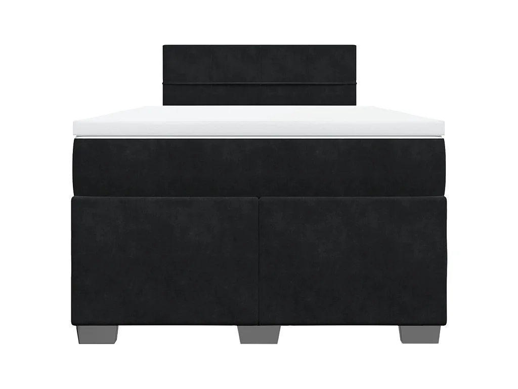 Cama box spring con colchón terciopelo negro 120x200 cm