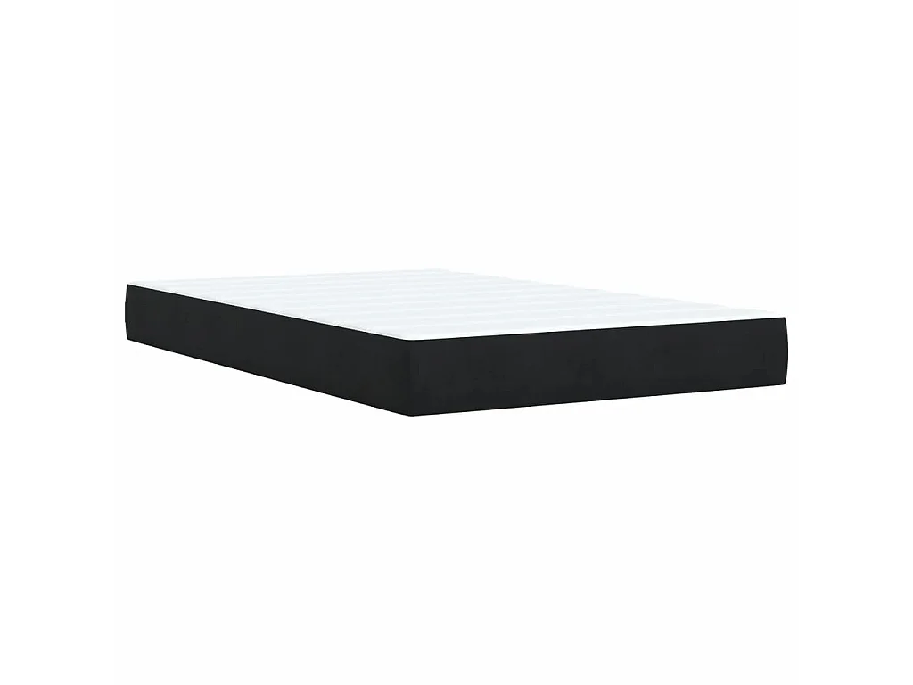 Cama box spring con colchón terciopelo negro 120x200 cm