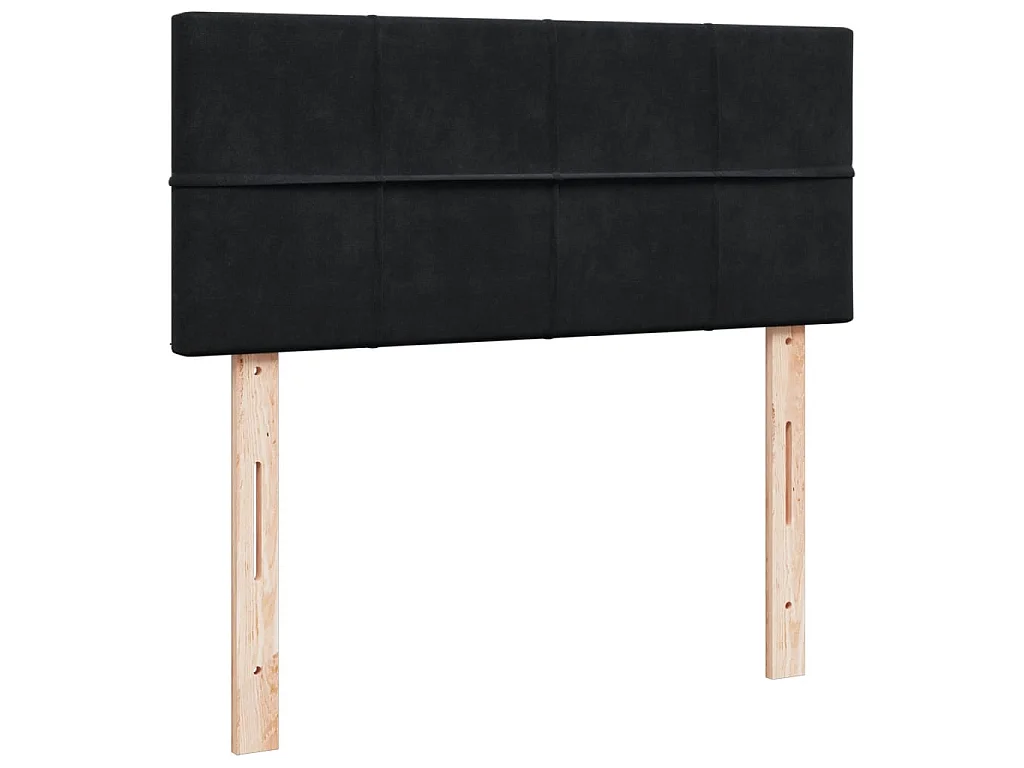 Cama box spring con colchón terciopelo negro 120x200 cm