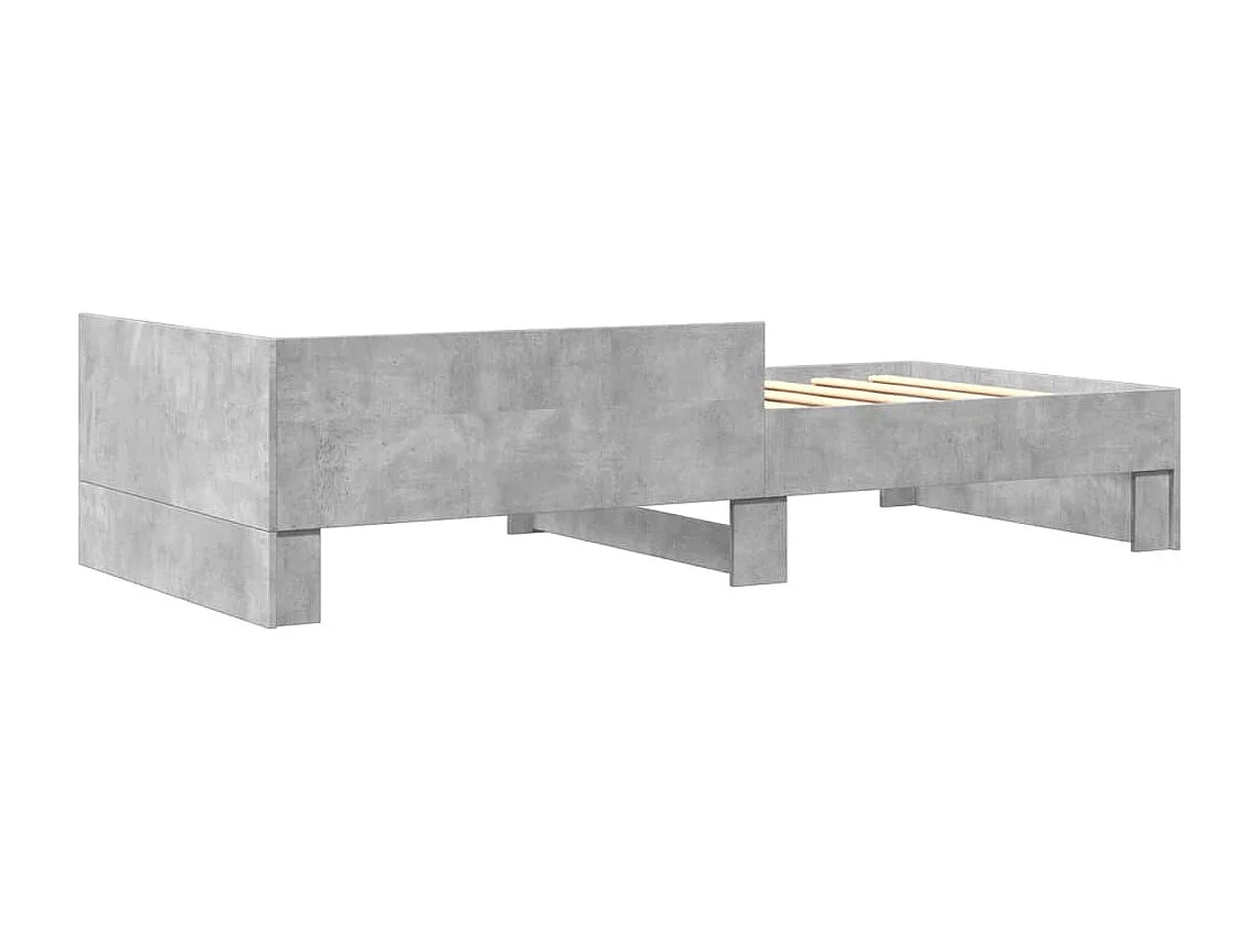 Cadre de lit sans matelas gris béton 90x190cm bois d'ingénierie