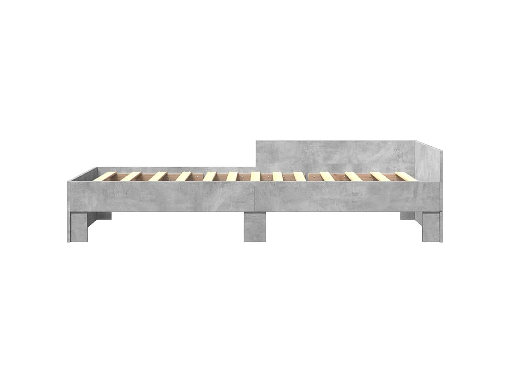 Cadre de lit sans matelas gris béton 90x190cm bois d'ingénierie