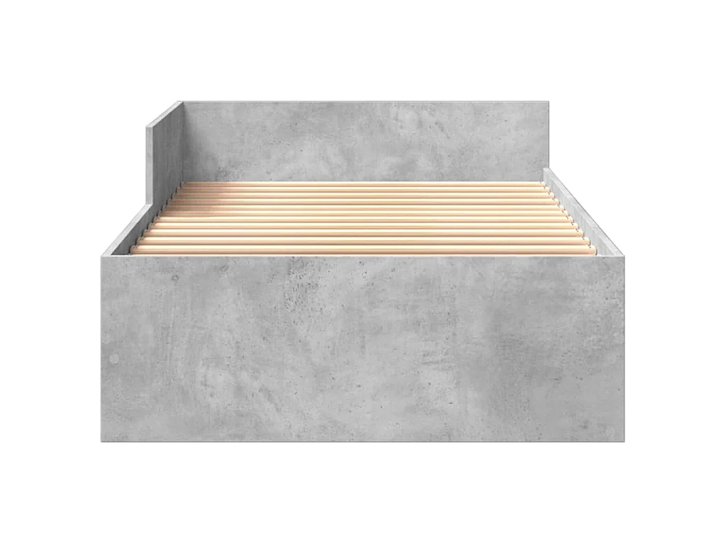 Cadre de lit sans matelas gris béton 90x190cm bois d'ingénierie