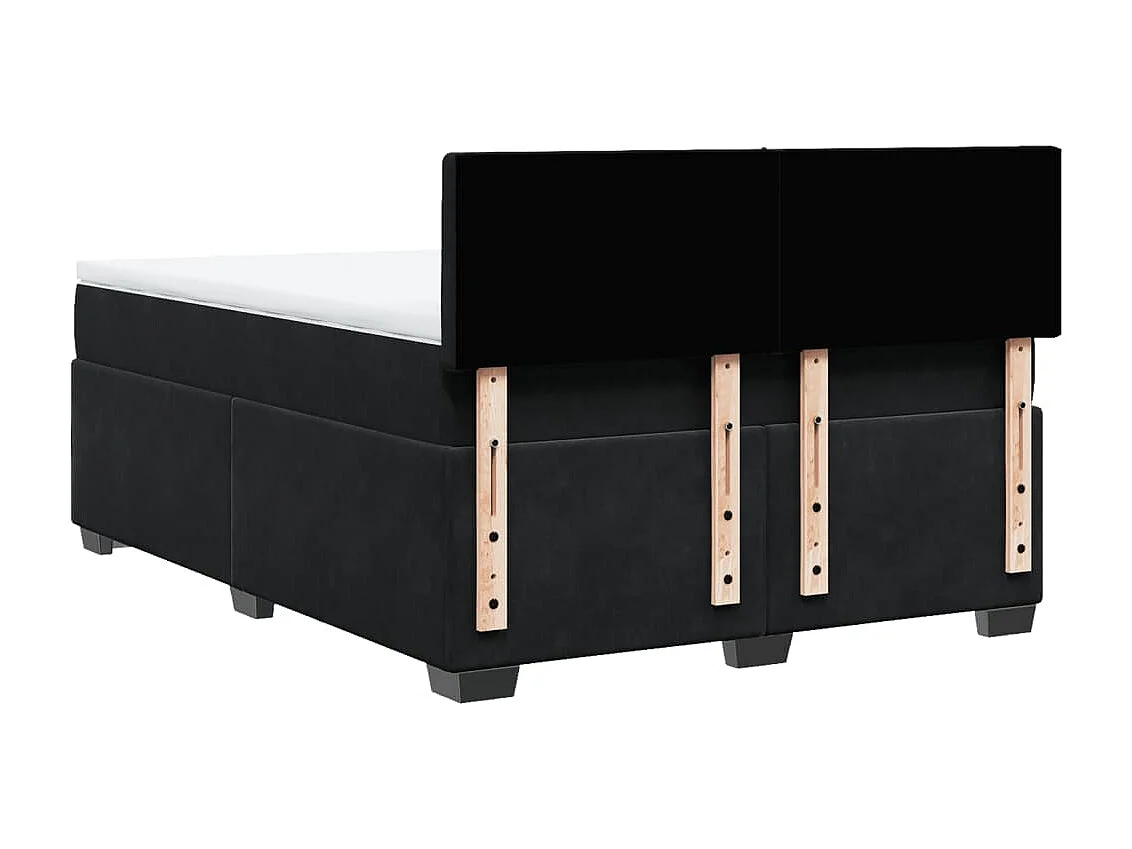 Boxspringbett mit Matratze Schwarz 160x200 cm Samt