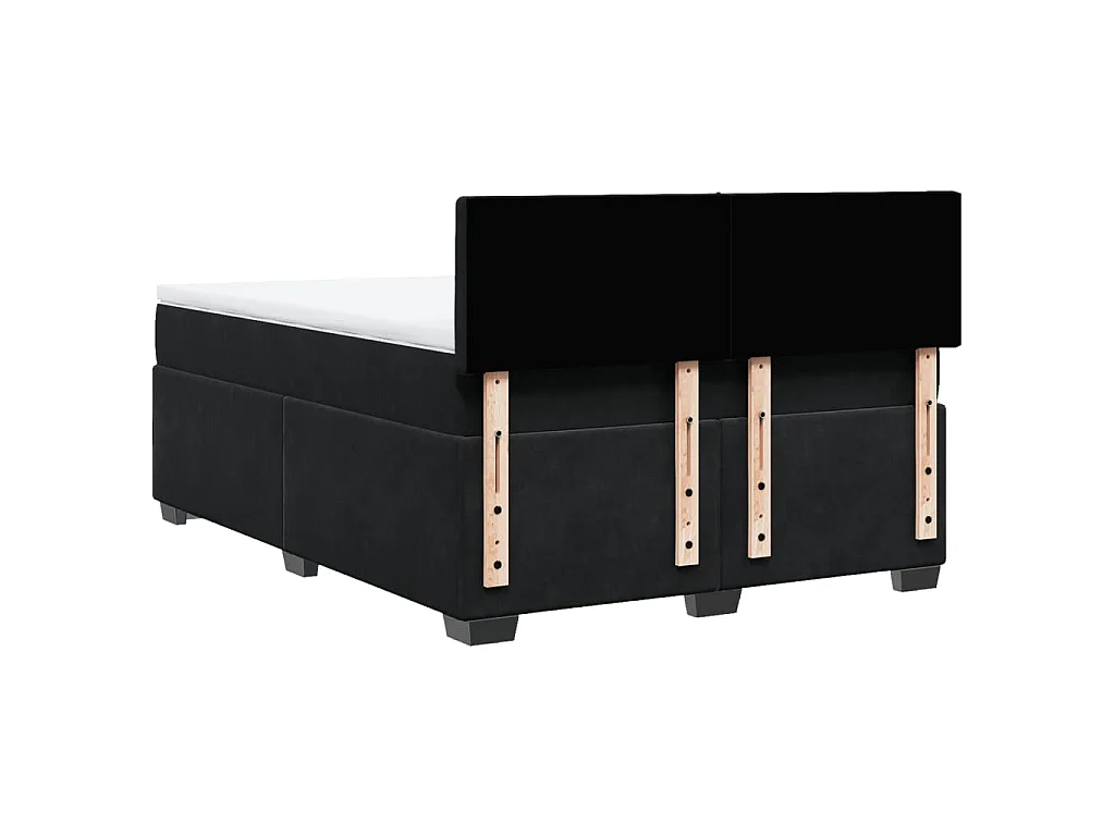 Boxspring met matras fluweel zwart 160x200 cm