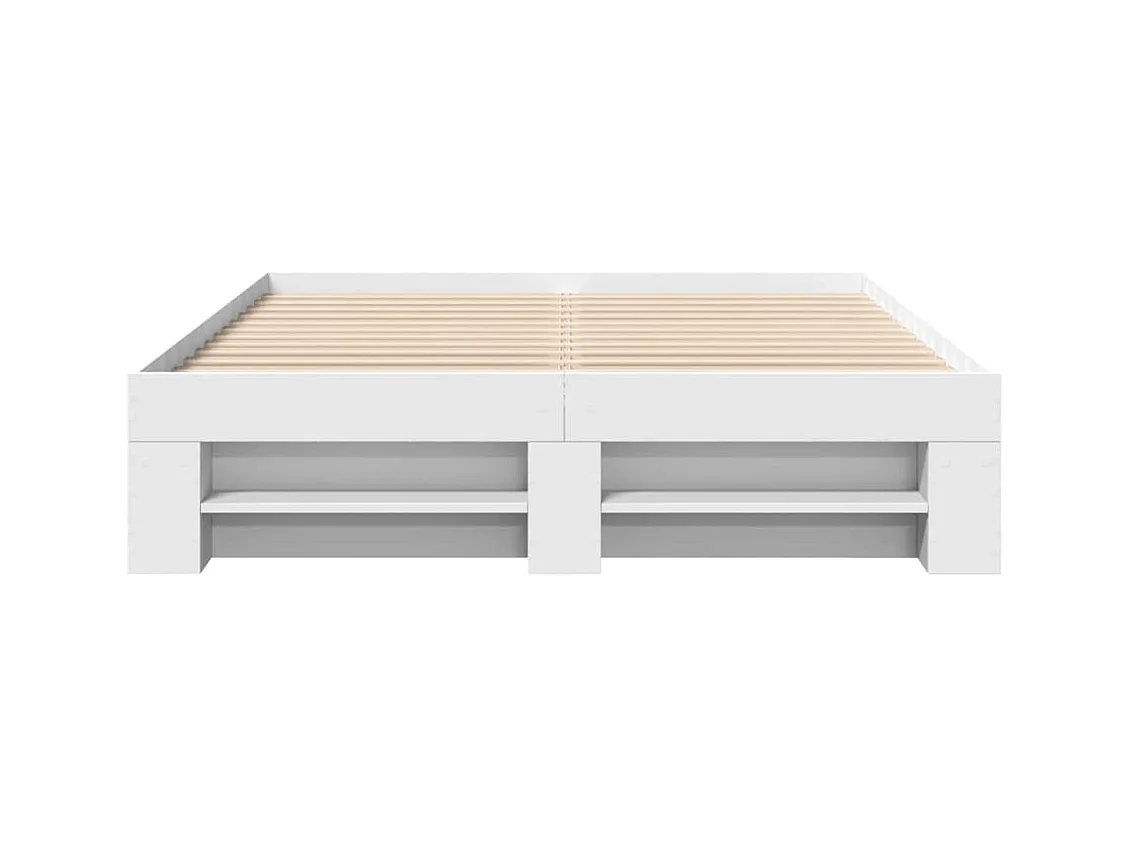 Cadre de lit sans matelas blanc 140x190 cm bois d'ingénierie