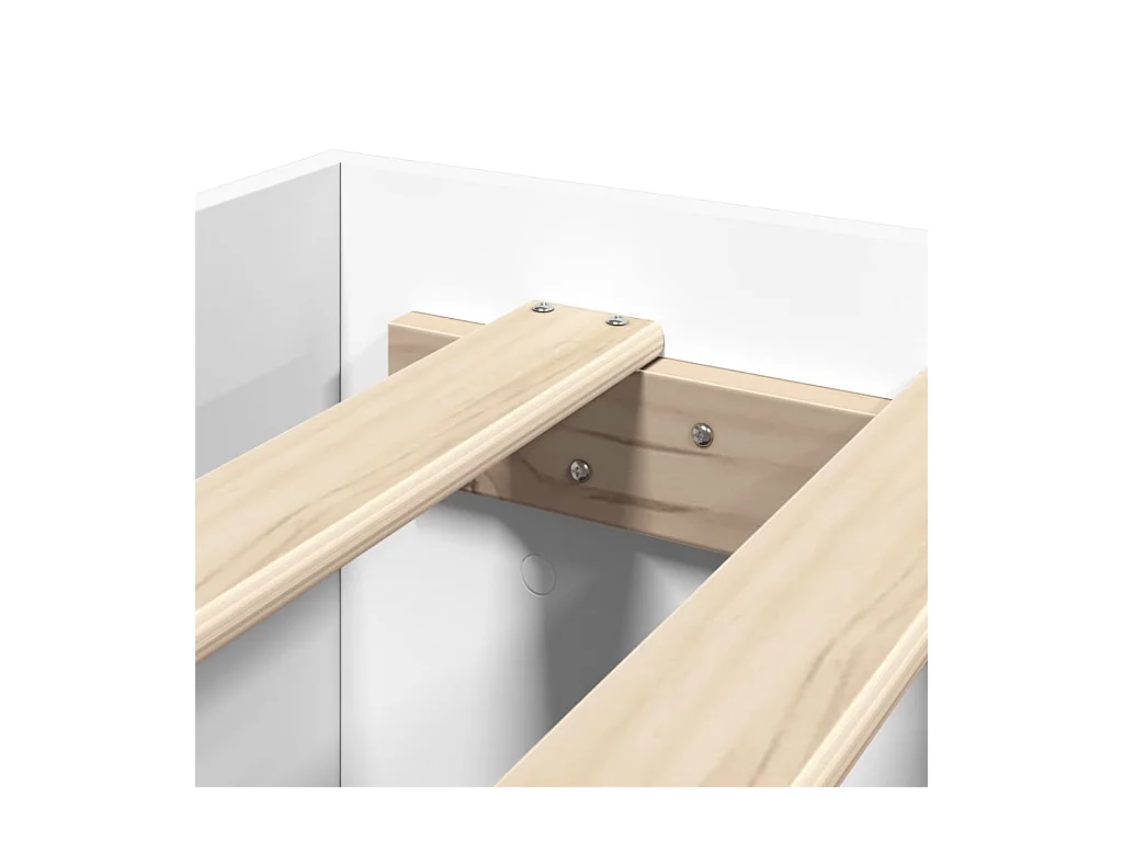 Cadre de lit sans matelas blanc 140x190 cm bois d'ingénierie
