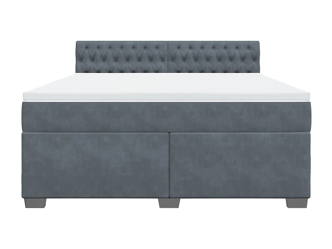 Sommier à lattes de lit et matelas Gris foncé 180x200cm Velours