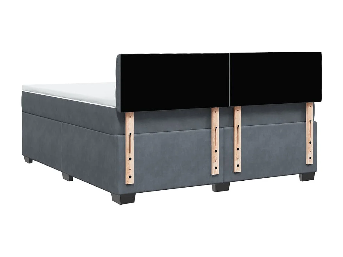 Sommier à lattes de lit et matelas Gris foncé 180x200cm Velours