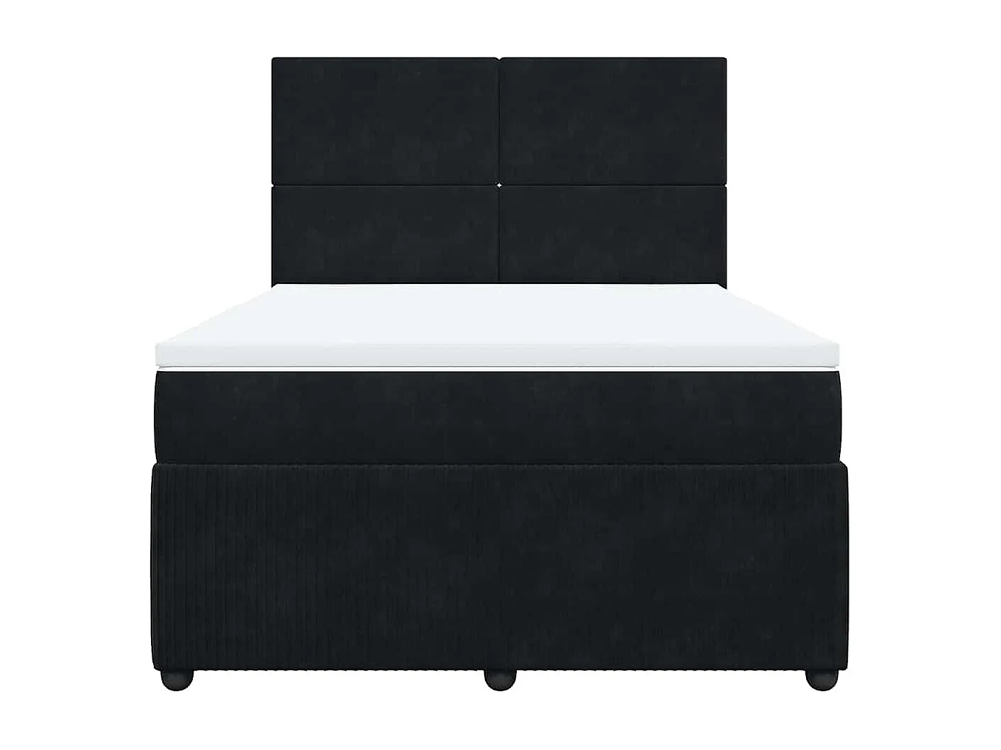 Cama box spring con colchón terciopelo negro 140x200 cm