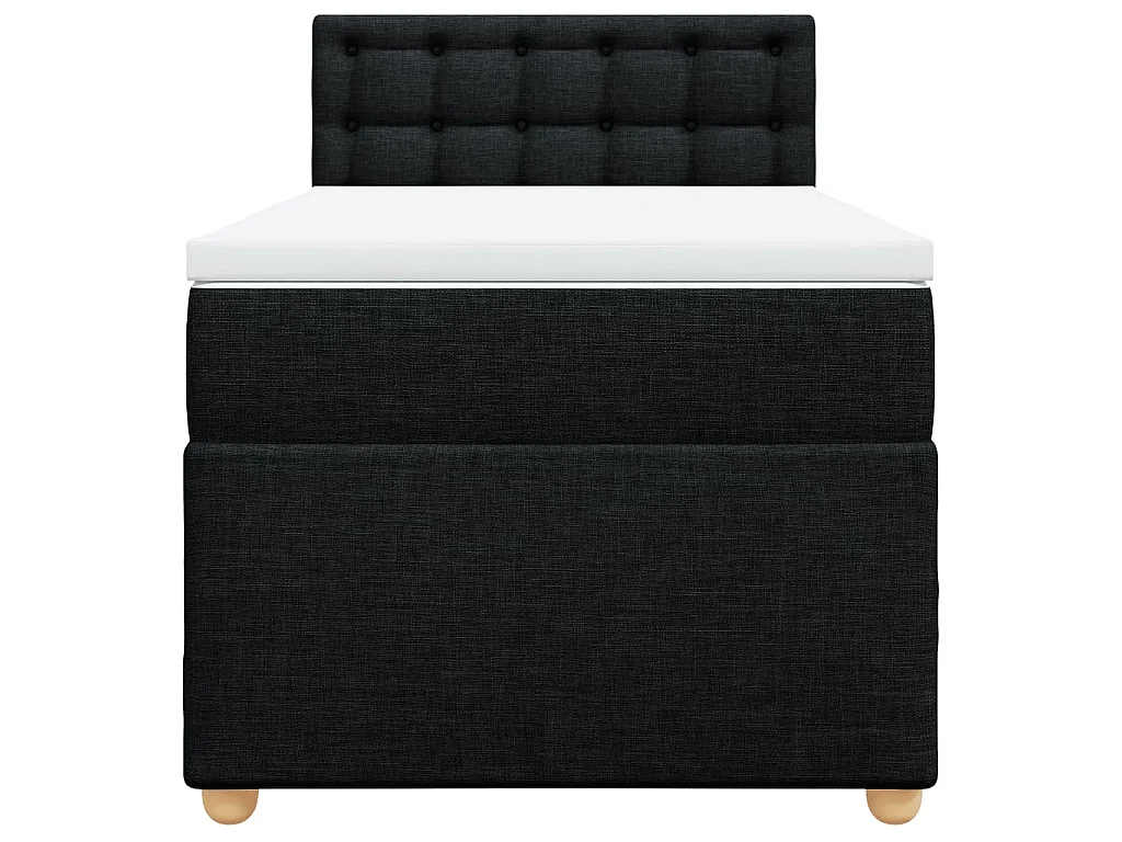 Boxspringbett mit Matratze Schwarz 90x200 cm Stoff