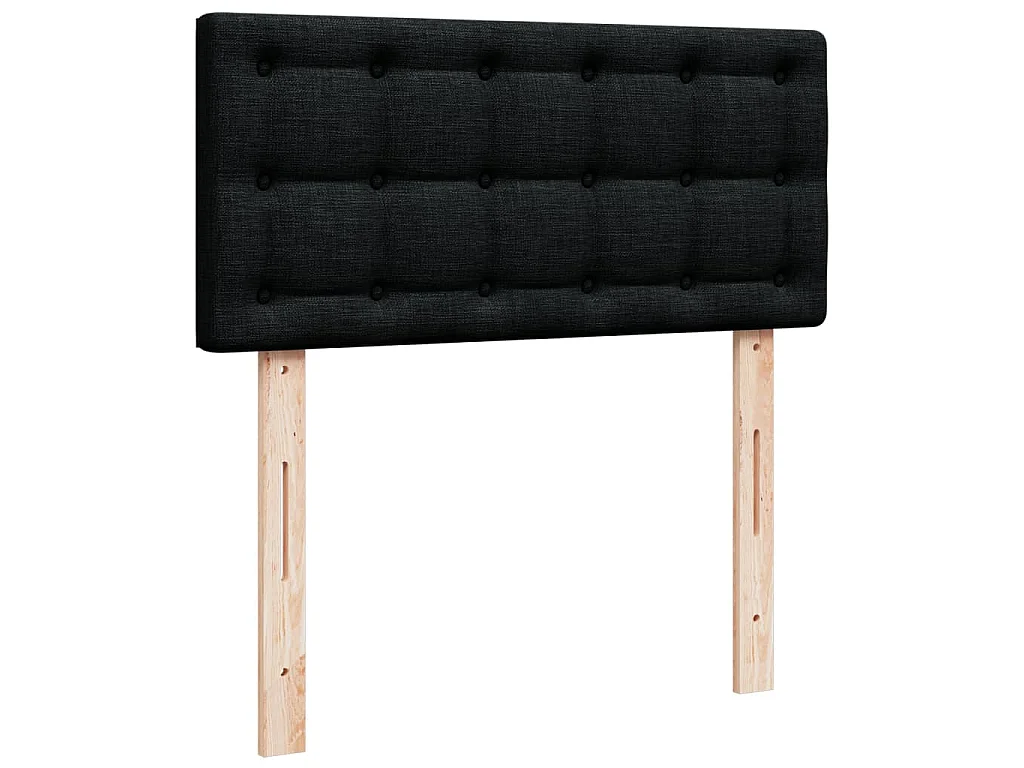 Boxspringbett mit Matratze Schwarz 90x200 cm Stoff