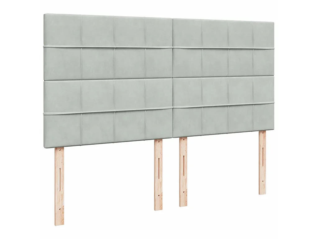 Cama box spring con colchón terciopelo gris claro 200x200 cm